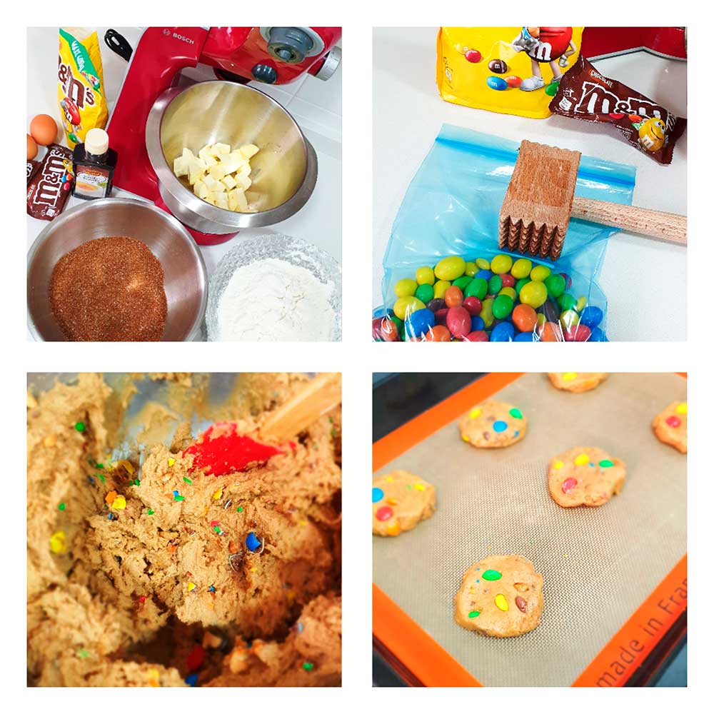 m&m cookie ingredientes